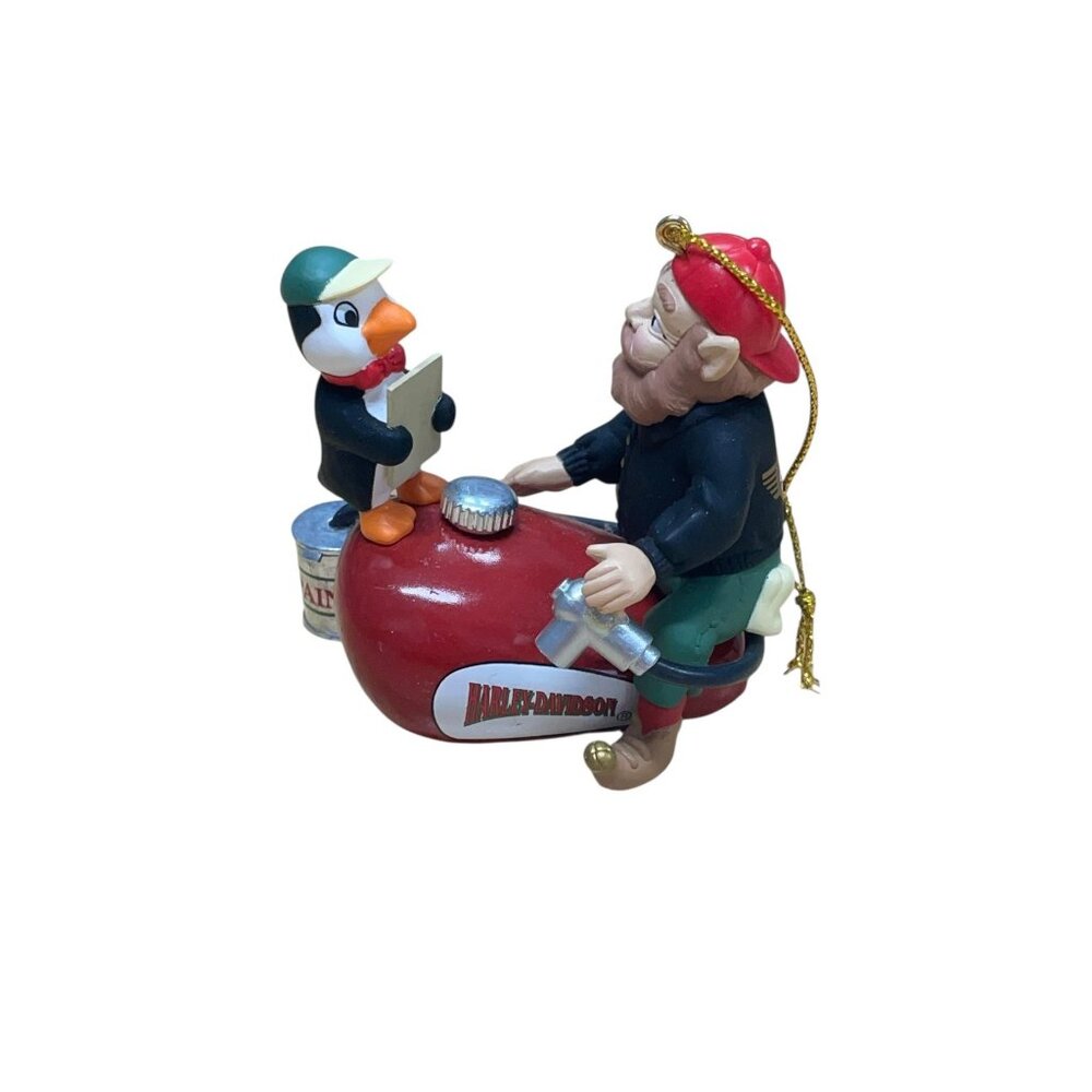 Harley-Davidson Elf & Penguin Air Compressor Christmas Ornament‎ 3in
